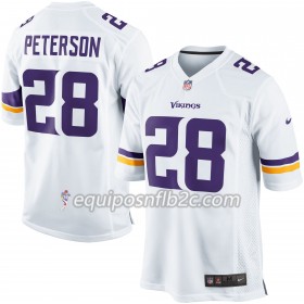 Camiseta Hombre NFL Minnesota Vikings Adrian Peterson 28 Nike Blanco